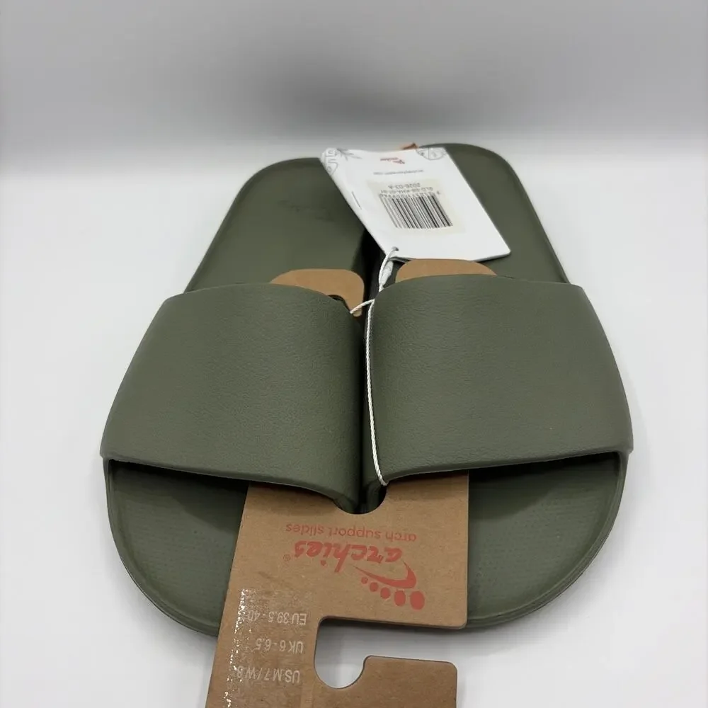 Archies Olive Green Arch Support Flip Flops Unisex Sz US M 7 W 8 NWT